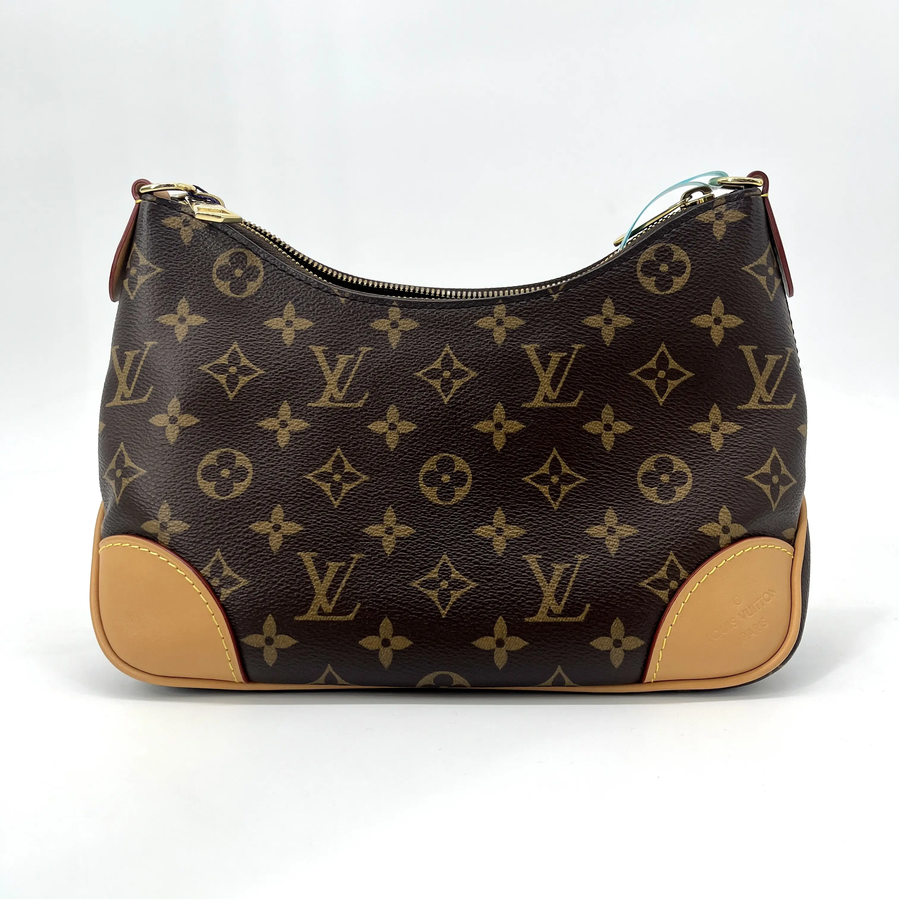 Pre-owned Louis Vuitton LV Boulogne NM Brown Leather Shoulder Bag Purse Shoulder Bag with Chain Strap, Final Sale