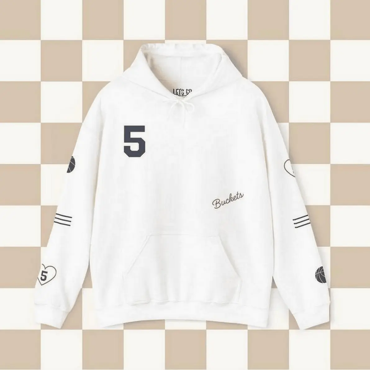 Women's Basketball Graphic Hoodie, Casual Vintage Style Pullover, Unisex Loose-Fitting Cotton-Polyester Top for Everyday Street Style, Beach, Light, Tee, Fabric, T-Shirt, Jersey, Sweatshirt, Garment, Soft, Fashion Apparel, Party, Crew Neck, Lady