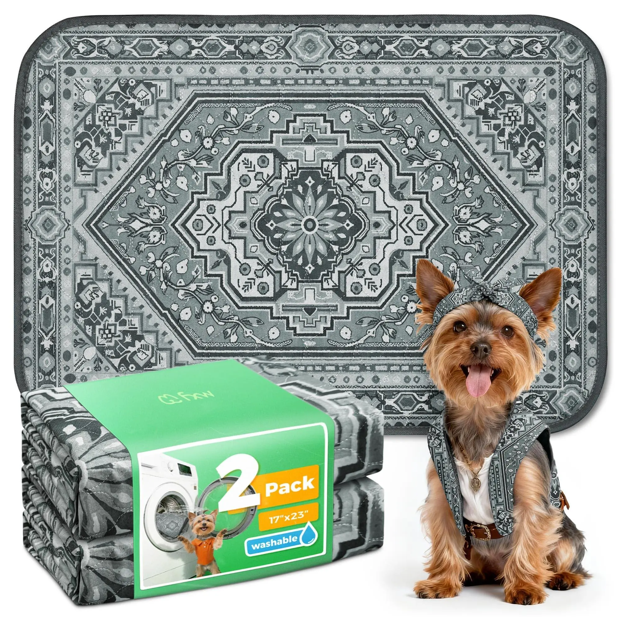 FXW Reusable Dog Pee Pads - Waterproof Absorbent Puppy Playpen Underpad for Crate, Floor Use (Eco-Friendly, Multi-Size Options), Puppy Playpen Pads, Waterproof Absorbent Pads