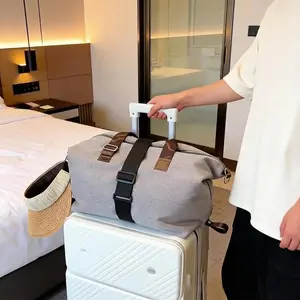 Luggage Strap, Travel Luggage Connector, Adjustable Luggage Handle Strap, Elastic Ring Strap, Space Saving Travel Accessory, Luggage Trolley Fastener, Hand-Free Luggage Organizer