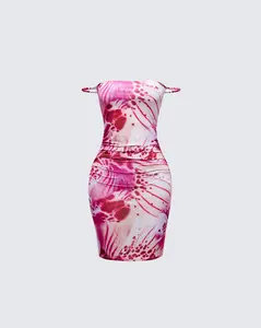 Lois Multi Print Twist Strap Mini Dress