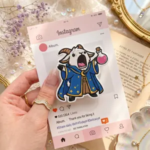 Funny Wizard Goat Phone Grip - Screaming Magic Goat Griptok - Aesthetic Fantasy Sorcerer Accessory for Smartphone & Kindle - Unique Gift for Fantasy Lovers