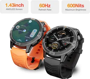 Father's Day  gift AGM Legion Pro Rugged Smart Watch, 1.43in AMOLED Display(60Hz, 600Nits), Shockproof & Drop-proof, 50M Waterproof, 100+ Sports Modes, Advanced Health Tracking, Bluetooth Calling, Compass & Built-in GPS Wristwatch Black