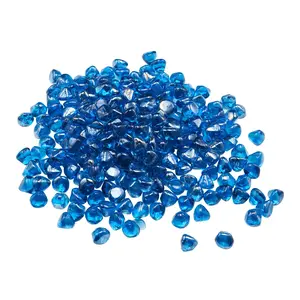 【FathersDayGift】VEVOR Fire Glass, 20 LBS / 9 KG High-Temperature Resistant Fireplace Rocks, 1 Inch / 25.4 mm Reflective Firepit Glass Diamond Beads, High Luster Stone Landscaping for Fire Pit Table, Caribbean Blue
