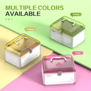 Multi-Purpose Household Storage Box Compact Home Medicine Cabinet Durable Aluminum Alloy Construction Features Handle and Lock Includes Two Keys