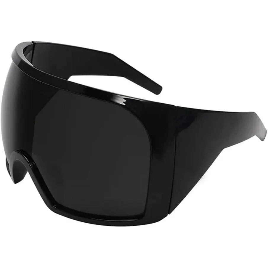 Cool Steampunk Oversize Wrap Around One-Piece Men's Sunglasses Brand Design Men Sunglass Sports Outdoor Cycling Goggles UV400