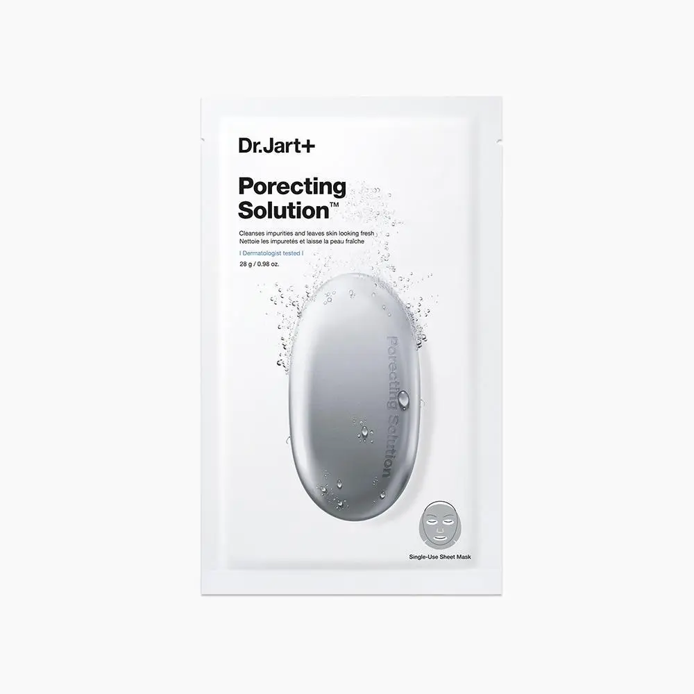 DR.JART+ Dermask™ Porecting Solution Charcoal Face Mask, Hydrating Oily Skin Treatment with Oil Control for Smooth Skin