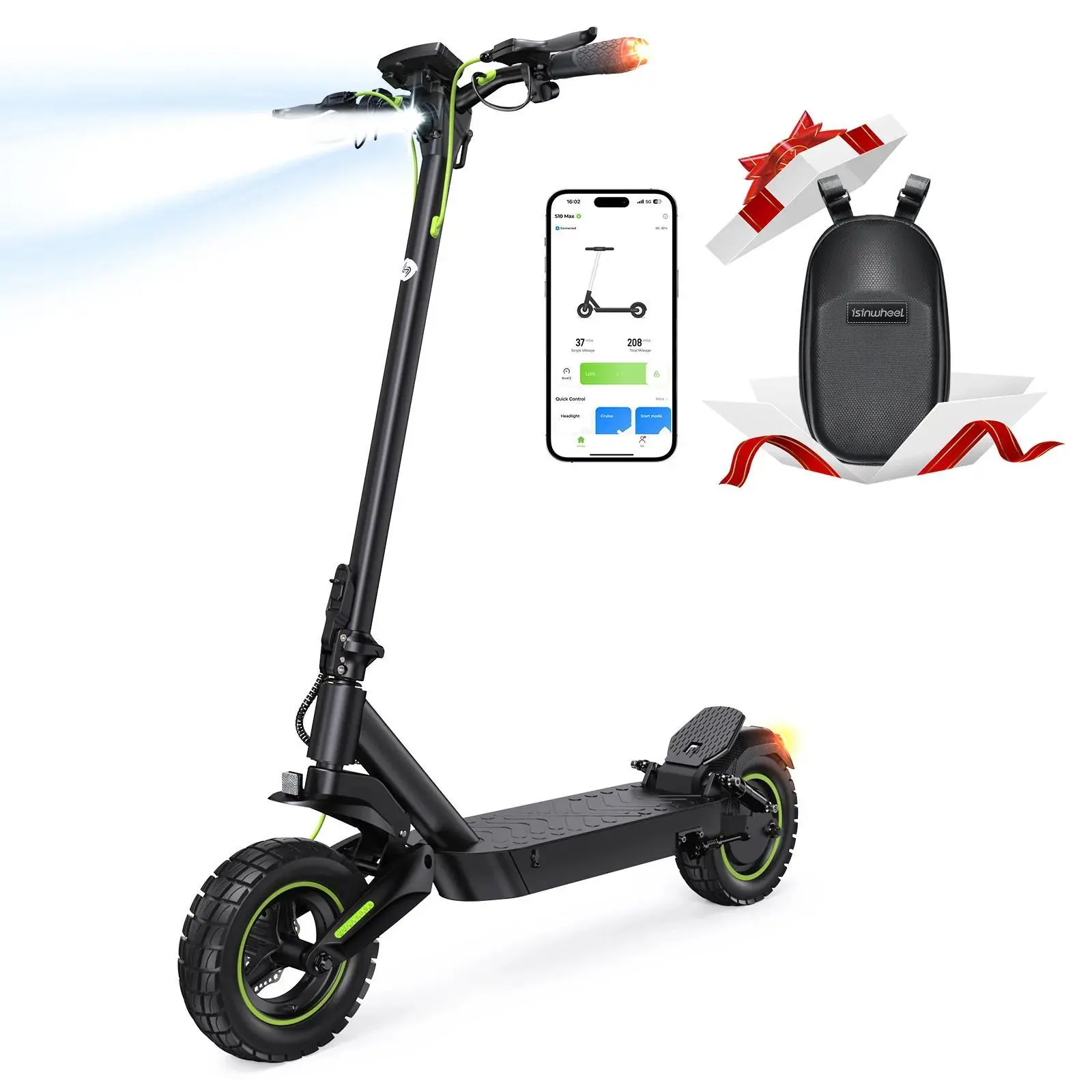 W10 Max-28MPH/1000W-37 Miles (10" Pneumatic Tires)