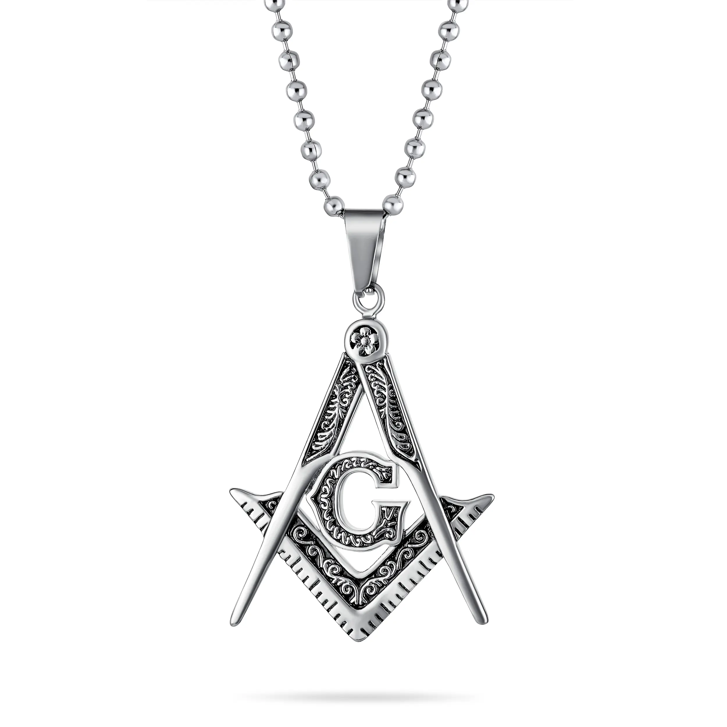 Freemason Masonic Symbol Pendant Necklace Silver Gold Tone Stainless Steel