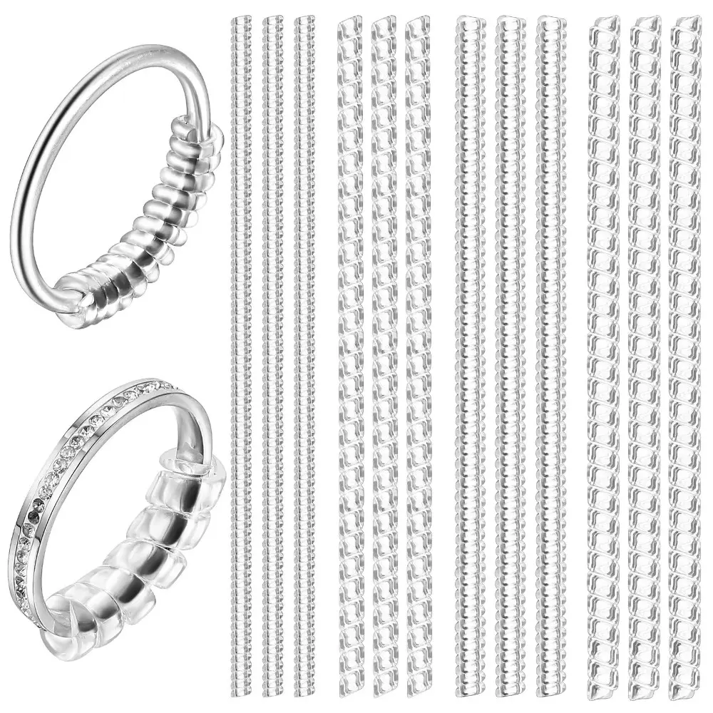 Silicone Ring Sizers Set, Durable Flexible Invisible Adjuster for Loose Rings, Universal Jewelry Size Adapter, Resizer, Tightener, for Men and Women