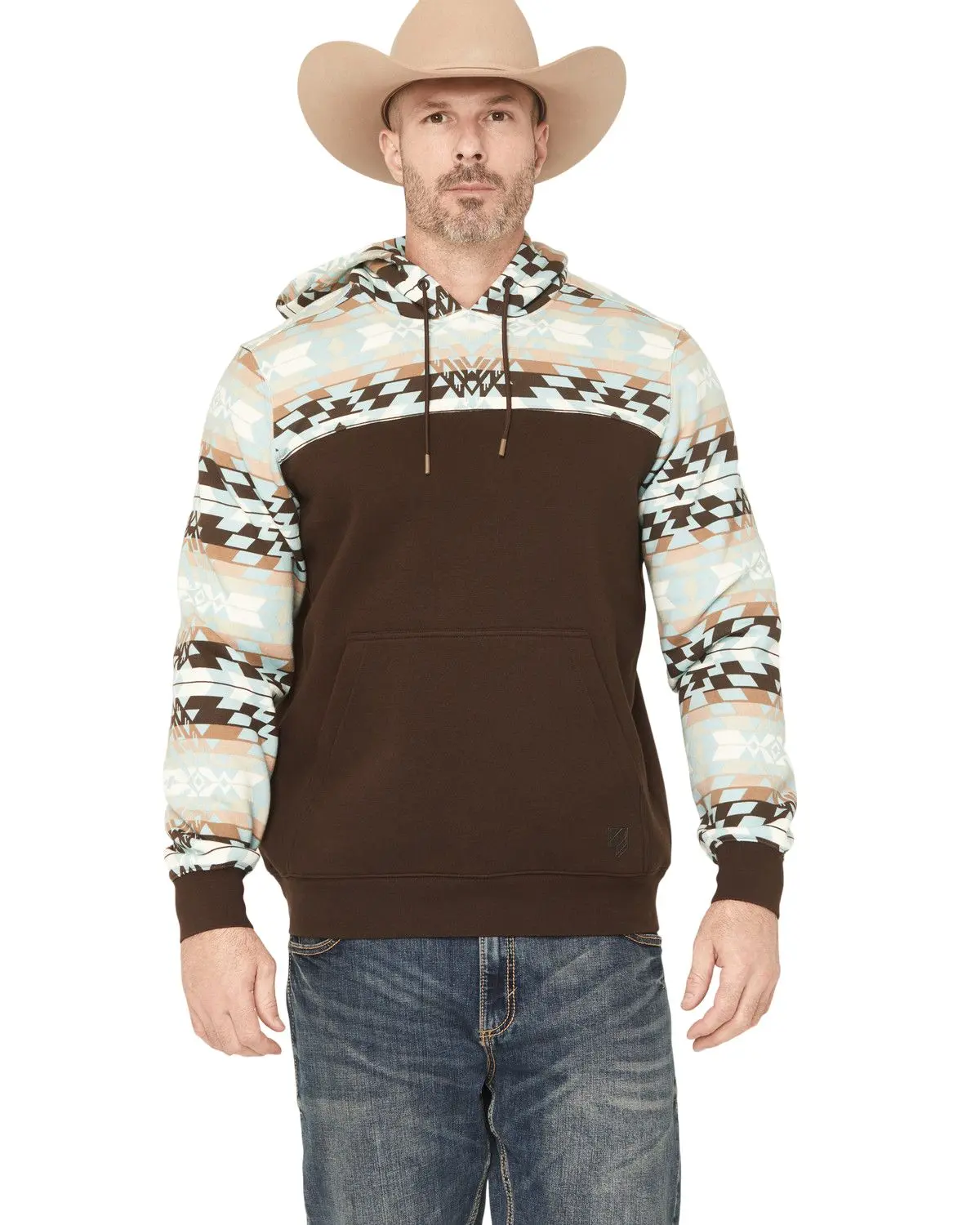 Rank 45 Men's 45&Reg; Men'S Horizon Southwestern Print Colorblock Hooded - Rmfa25sw2-Cof