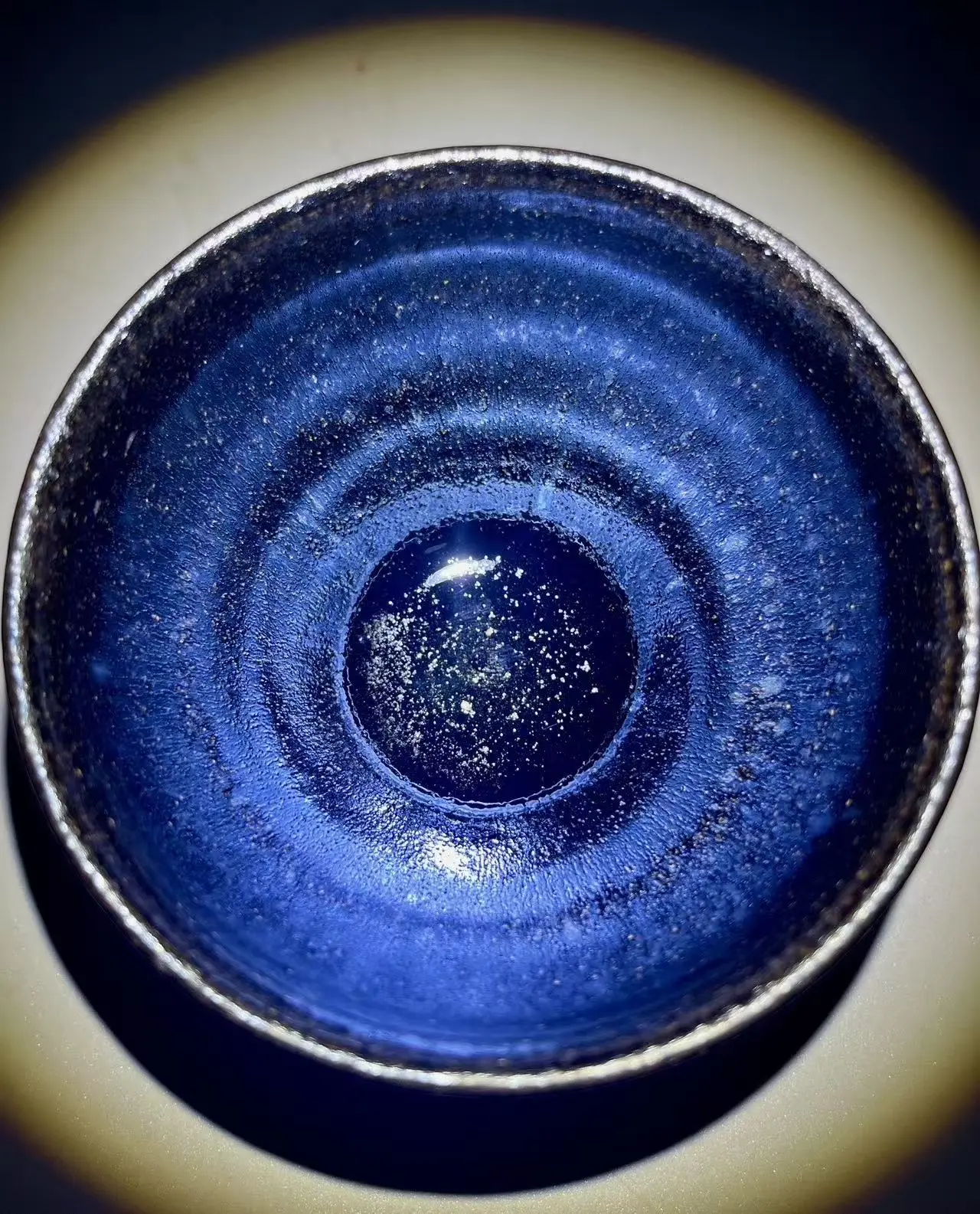 Jianzhan Handmade Starry Sky Blue Mug, Dragon Kiln Wood-Burning Kiln Transformed Antique Collectible Cultural Item