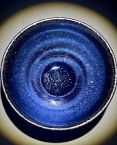 Dragon kiln wood burning kiln transformed into antique starry sky blue handmade cup