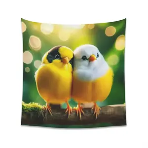 Custom Printed Wall Tapestry - Love Birds! - Decorate Any Room with Vibrant Colors!