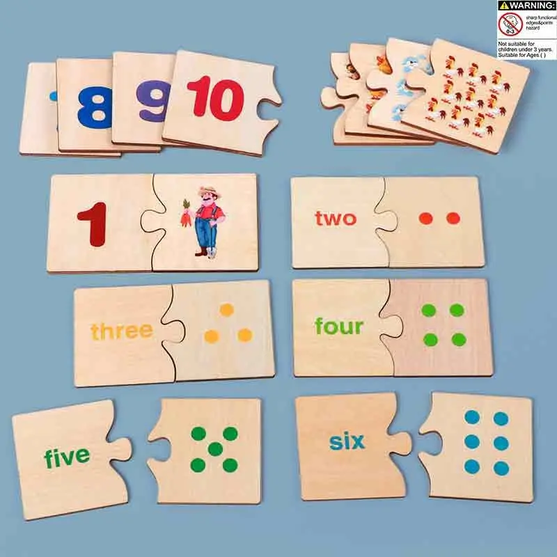 Number Pairing Toy, 1 Set Wooden Number Matching Game Toy for Boy & Girl, Educational Math Toy for Kids, Early Education Montessori Toy, Number Counting Blocks, Math Learning Tools