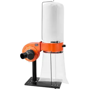 VEVOR Dust Collector, 800 CFM 2.5 Micron Vortex Cone Dust Collectors, 1HP Sawdust Collection System with 16-Gallon Large Capacity Dusts Collector Bag, Filter Bag, and Casters, 3400 RPM High SpeedVEVOR Super Brand Day