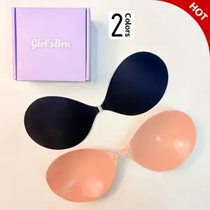 Girl'sBra【2 pairs】Adhesive Bra Fabric Bra Strapless Sticky Invisible puff sticky bra Woman Cup Sticky Inserts Push Sticky Cover  sticky push-up bra for Backless Dress, Party, Dinner Party, Gathering, Travel