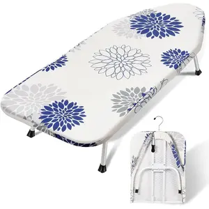 Tabletop Ironing Board 12"x32",Small Ironing Boards with Heat Resistant Cover Pad,Portable Tabletop Ironing Board with Non-Slip ,Mini Folding Iron Board for Household Laundry,Dahlia