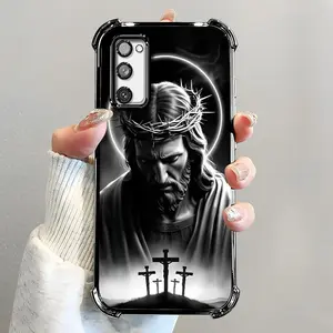 Suitable for [Galaxy S20 Fe] Jesus transparent protective four-corner air cushion anti-fall mobile phone case transparent mobile phone case four-corner protective case 995