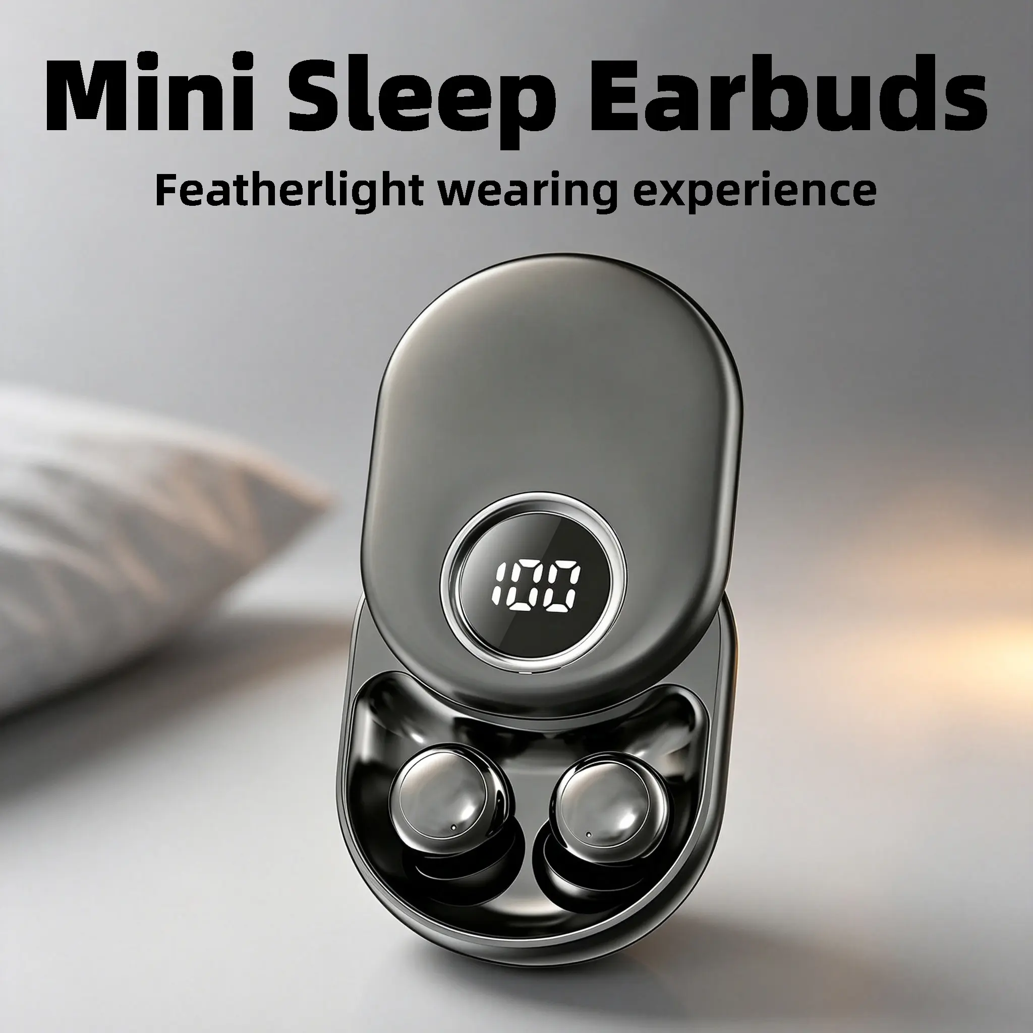 Mini Sleep Earbuds - Discreet Invisible Bluetooth Sleeping Earphones with Low-Profile Deep-Ear Design, Pain-Free Overnight Wear, No Ear Compression for Side Sleepers, Ideal for Night Rest & Long Travels