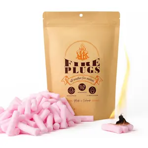 Non-Toxic Waterproof Fire Starters with 5+ Minute Burn for Emergencies, Survival, Campfires, Fire Pits, Grills - Made in The USA - 50 Pack