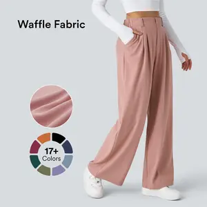 Halara Flex High Waisted Pocket Wide Leg Waffle Work Pants #SwimWeek Halara Flex High Waisted Pocket Wide Leg Waffle Work Pants #SwimWeek