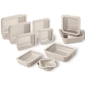 BRIVARA HOME Ceramic Coated Glass Food Storage Containers | 10 Piece Set | No PTFE, PFOA, PFAS, and BPA | Reusable Non Toxic Meal Prep Containers with Glass Lids | Easy To Store