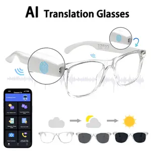 Audio Glasses Smart Sunglasses, Smart Eyewear with Headphones and Microphone, Wireless Bluetooth-compatible Speaker, Music Playback and Calling, Translation Function
