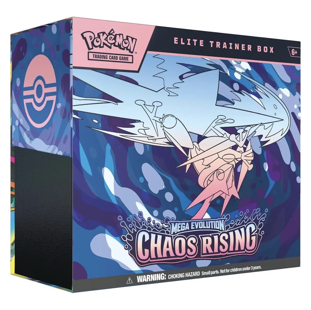 Pokemon Official TCG Mega Evolution 4 Chaos Rising Sealed Elite Trainer Box, Collectible Non-Sports Trading Cards, Suitable for 14 and Older, All Ages et, 9 Packs, Foil Promo