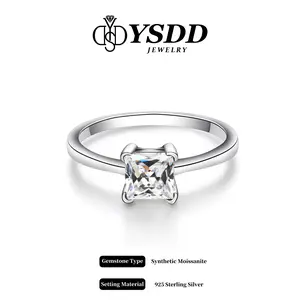 【11.28 TODAY ONLY】Classic 1CT Princess Cut Solitaire Ring vvs Synthetic Moissanite Rings in 925 Sterling Silver
