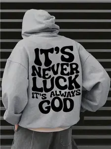 Men's Simple Printed Pullover Hoodie Plus Size