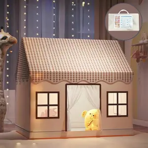 Cartoon Animal Pattern Children's Tent, Cute Indoor Play House, Portable Indoor Playhouse, Outdoor Playhouse, Lightweight Foldable Play Tent for Boys & Girls, Birthday Gift, Play Castle Tent, Toddler Play Tent