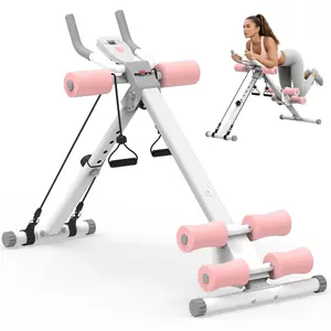 Relife Sports Pink Ab Workout Equipment Adjustable Ab Machine Full Body Workout for Home Gym, Strength Training Exercise Equipment Foldable Waist Trainer Suitable for Beginner