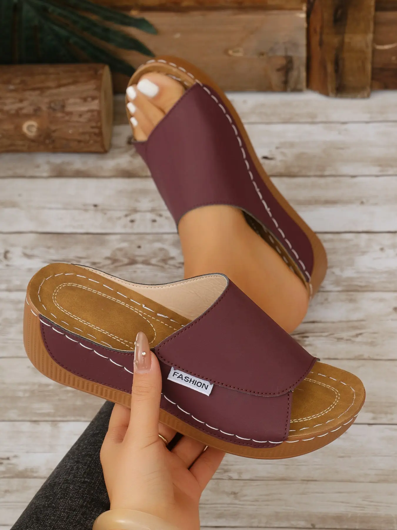 Summer Women's Thick Sole Flatform Daily Wear Sandals Wedge Heel Slip-On Casual Fashion Versatile Roman Fashionable Comfy Sandals, Comfortable and Stylish Footwear