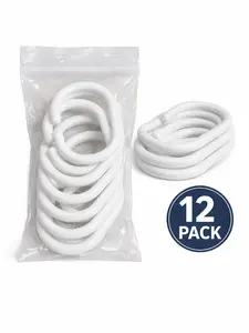 12PCS White Plastic Shower Curtain Hooks Easy Installation Durable Bathroom Curtain Rings for Most Shower Rods Secure Fit Versatile Use
