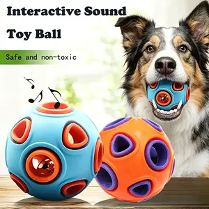 Dog Balls with Bell Sound, [2 Pack] RubberBouncy Fetch Ball for Puppies Small Dogs, 2'Interactive Pet Chew Toys