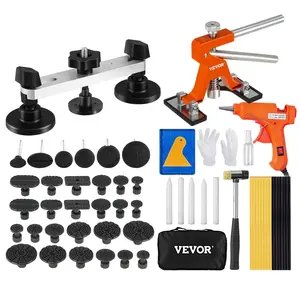 fathersdaygift VEVOR 56 PCS Dent Removal Kit, Paintless Dent Repair Kit with Golden Lifter, Bridge Puller, Car Dent Puller with Puller Tabs, Hot Glue Gun for Auto Body Dents, Hail Damage, Door Ding
