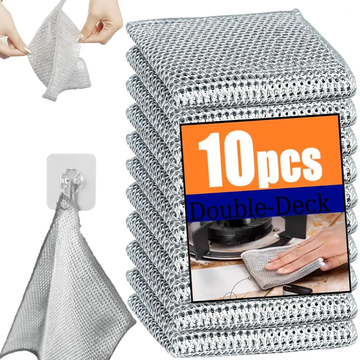 Bamboo Microfiber Cleaning Cloth-8Pcs Kitchen Wash Cloths,Wood Fiber Window Glass Rags,Micro Fiber Cloth for Cleaning Suitable for Dishes,Car Towel Rag Made From Baby Washcloths Material (silver)