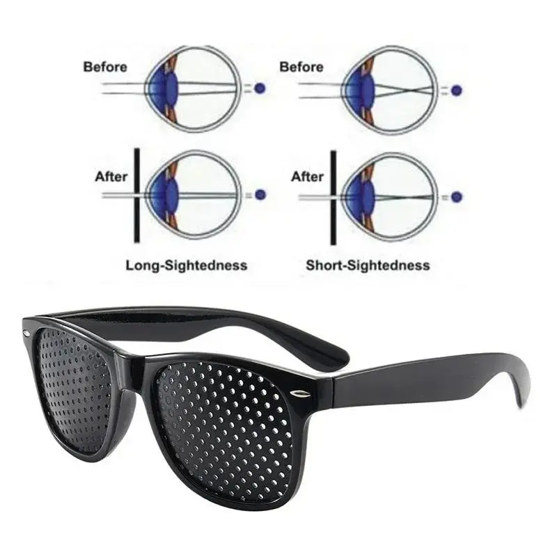 Unisex Pinhole Glasses Anti-Myopia Astigmatism Glasses Men's Women's Vision Improvement Strabismus Correction Fatigue Glasses