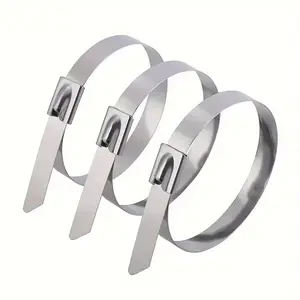 Anti Rust Steel Zip Ties 50/100Pcs Solid Tough No Loose Stable Fixing For Home Users Field Operators Fence Builders Outdoor Wiring Farm Cage Assembly General Household Binding-YY0