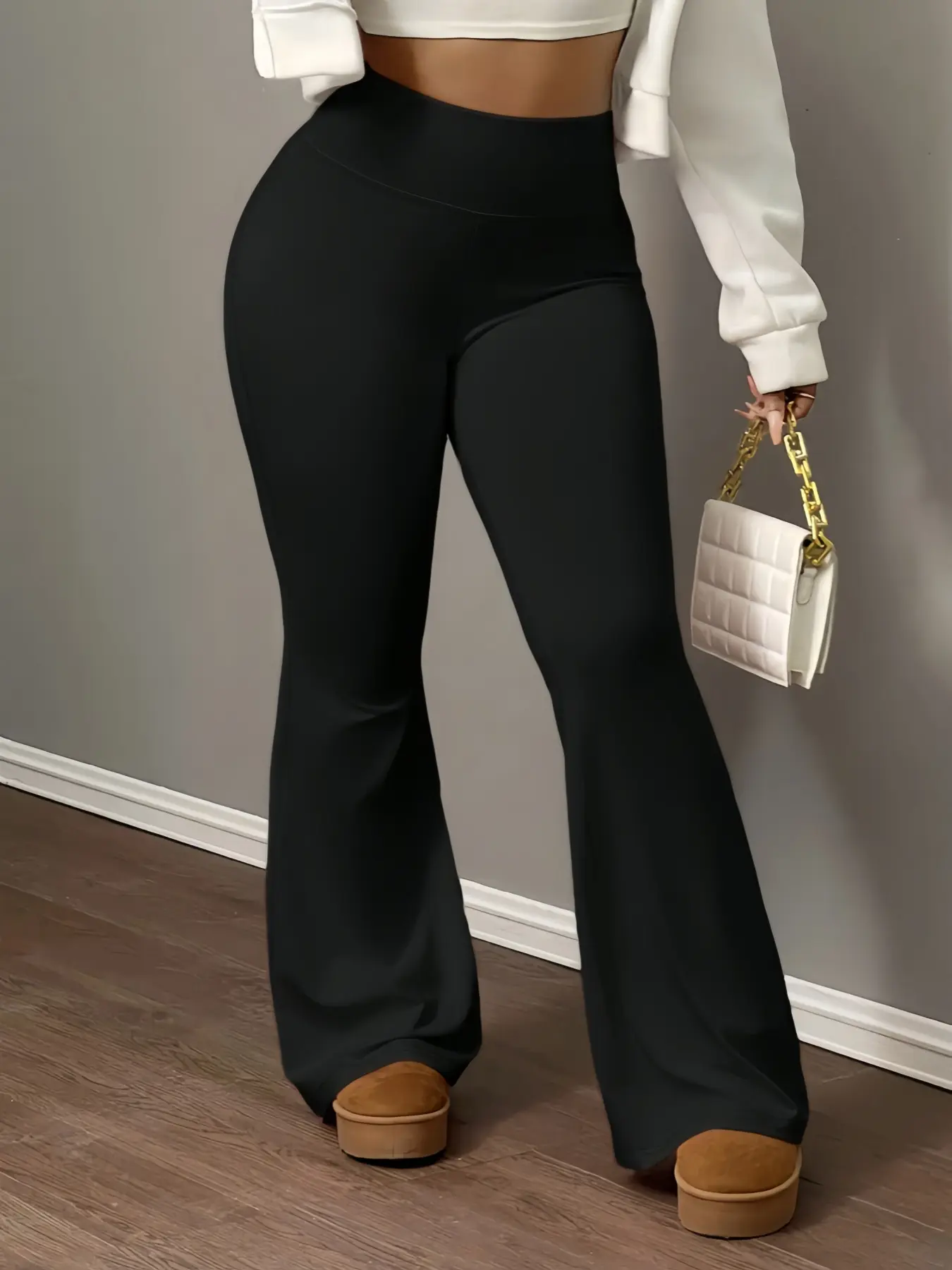 Women's high waist hip slim yoga pants flared casual sports pants Casual style bottoms