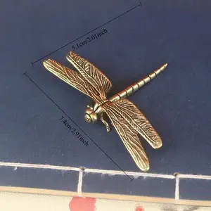 New Elegant Vintage Brass Dragonfly Figurine -Antique-Style copper Art Decor for Living Room, TV Stand &Porch Accent, Unique Collectible DragonflySculpture, Perfect Gift ldea