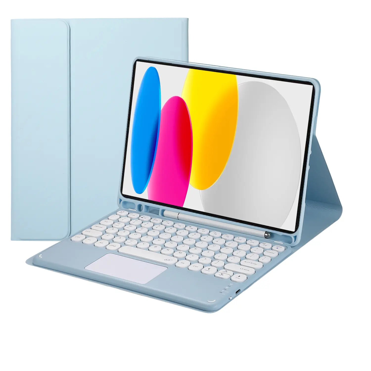 Touch Keyboard Case for iPad (A16) 11th Generation 11 Inch (2025), iPad 10th Generation 10.9 Inch (2022) with Pencil Holder - Magnetically Detachable Touch Bluetooth Keyboard