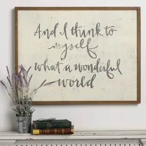 Primitives by Kathy - Extra Large Hand-Lettered Inset Box Sign, Wonderful World