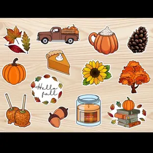 Fall Sticker Pack 13 Autumn Vinyl Stickers Pumpkin Spice Cozy Fall Harvest Aesthetic Decals for Seasonal Decor
