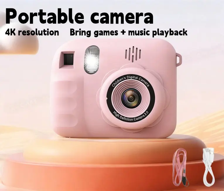 Kids' HD Digital Camera - Portable Electronic Camera with 2.4 In TFT Screen, Long-Lasting 640mAh Battery, for On-the-Go Recording, Educational Use (Mother's Day Gift)