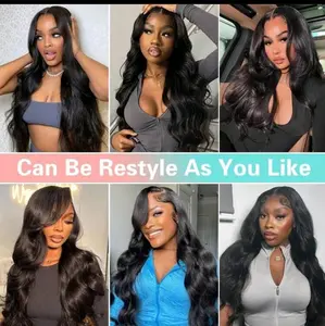 pretty hair 13*4 body wave lace frontal gleulless pre cut pre  plucked pre bleach knot pre style 100% human hairs  pre everyting