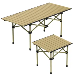 1Pc Folding Camping Table Portable Lightweight Carbon Steel Roll-up Picnic BBQ Desk With Carry Bag Heavy Duty For Outdoor Beach Backyard Party Patio Camping Hiking BBQ Picnic chair furniture
