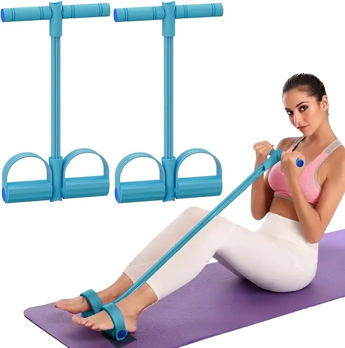 Multifunction Tension Rope 6-Tube Elastic Yoga Pedal Puller Resistance Band natural latex yoga Fitness Equipment for Abdomen Waist Arm Leg Stretching  leg stretch rope exercise total body training full-body Resistance chest expander