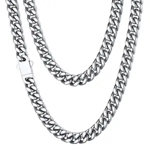 Stainless Steel Mens Cuban Link Chain Necklace, 6mm Width, Durable Hip Hop Mens Jewelry, 18"-24"